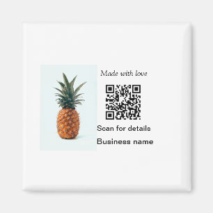 Simple pineapple fruit food q r code business deta magnet