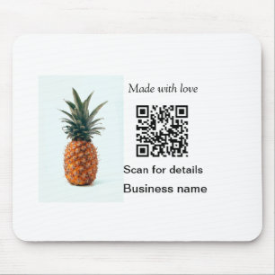 Simple pineapple fruit food q r code business deta mouse pad