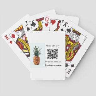 Simple pineapple fruit food q r code business deta playing cards