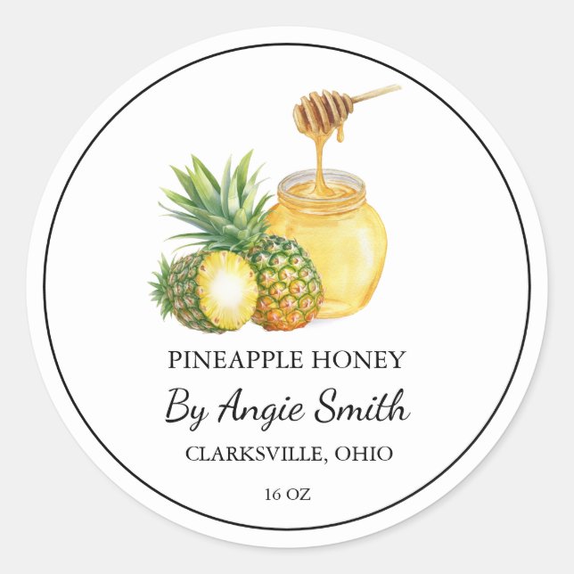 Simple Pineapple Infused Honey Label (Front)