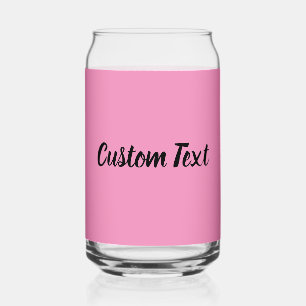 Simple Pink and Black Script Text Template Can Glass