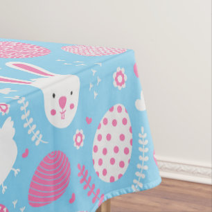 Simple Pink and Blue Easter Pattern   Tablecloth
