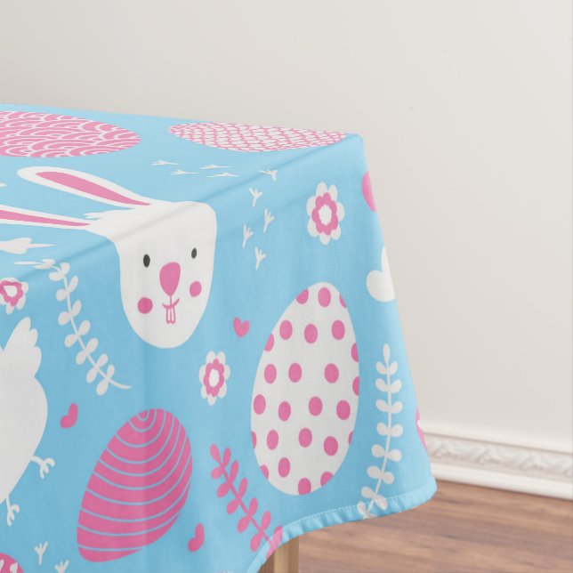 Simple Pink and Blue Easter Pattern | Tablecloth (In Situ)
