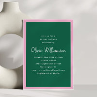 Simple Pink and Green Modern Trendy Bridal Shower