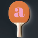 Simple Pink and Orange Bold Retro Monogram Initial Ping Pong Paddle<br><div class="desc">Simple Pink and Orange Bold Retro Monogram Initial Ping Pong Paddle</div>
