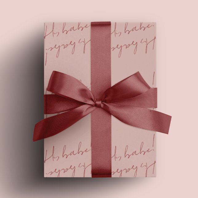 Simple Pink Babe Galentine's Day Party Gift Wrapping Paper (Simple Pink Babe Galentine's Day Party Gift Wrapping Paper)