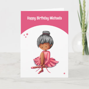 Simple Pink Ballerina Tutu Girl Birthday Card