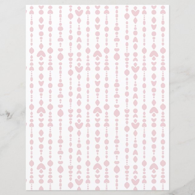 Simple Pink Bead Curtain White Scrapbook Paper (Front)