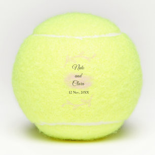 Simple pink beige watercolor handpainted wedding tennis balls
