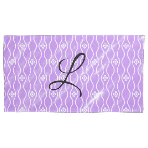 Simple pink  black watercolor add your monogram th pillowcase