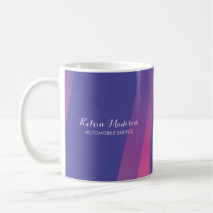 Simple pink blue diagonal lines coffee mug