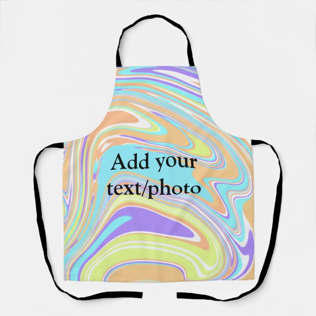 Simple pink blue orange yellow abstract add name t apron (Front)