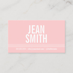 Simple Pink Bold Minimal Calling Card