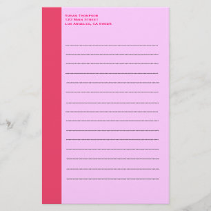 Simple pink border stationery