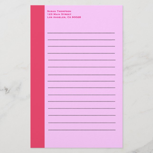 Simple pink border stationery (Front)