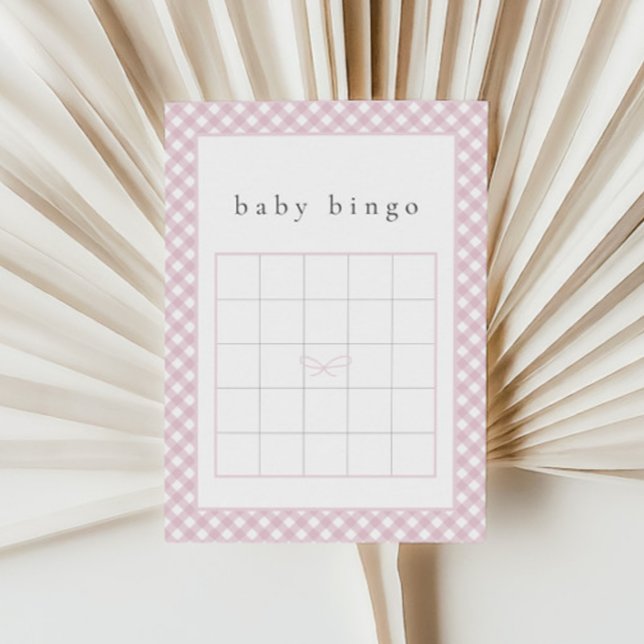 Simple Pink Bow Baby Bingo Game Card (Creator Uploaded)
