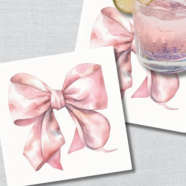 Simple Pink Bow Baby Shower Napkin (Simple Pink Bow Baby Shower Napkins)