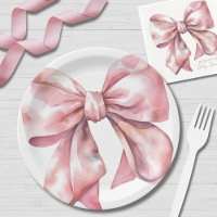 Simple Pink Bow Baby Shower