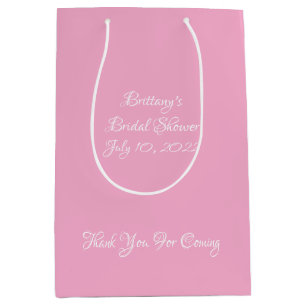Simple Pink Bridal shower Medium Gift Bag