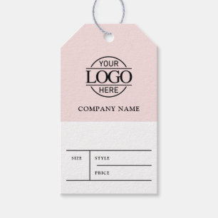 Simple Pink Business Logo Clothing Price Hang Tag
