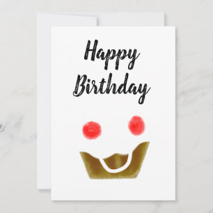 simple pink cupcake elegant happy birthday