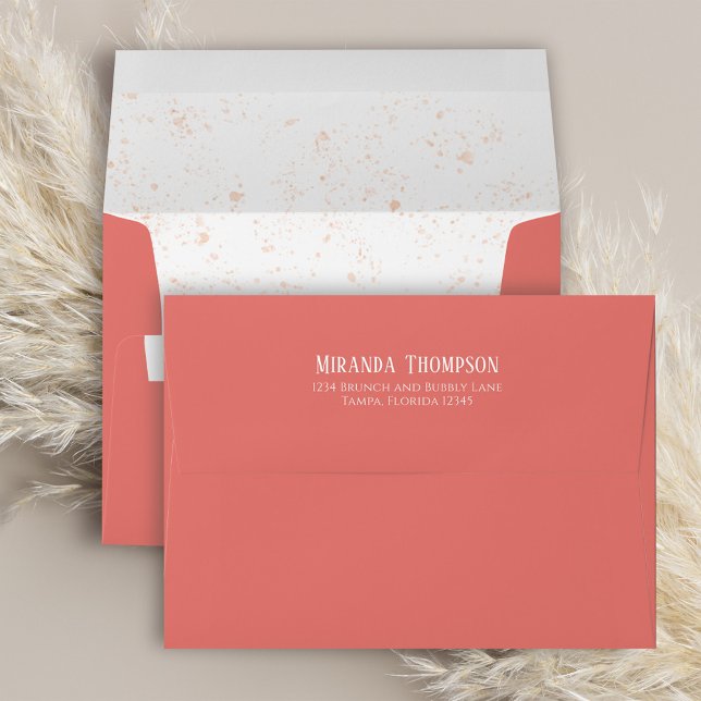 Simple Pink Cute Return Address Envelope (Pink champagne envelope with stylish return address on the back flap. )