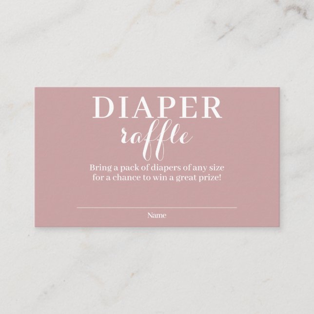 Simple Pink Diaper Raffle Enclosure Card (Front)