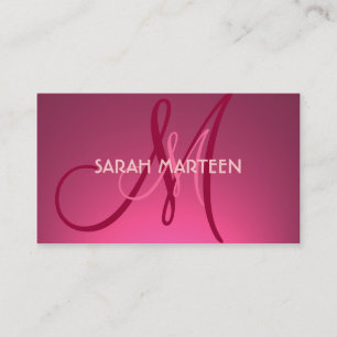 Simple pink fade theme custom monogram cards