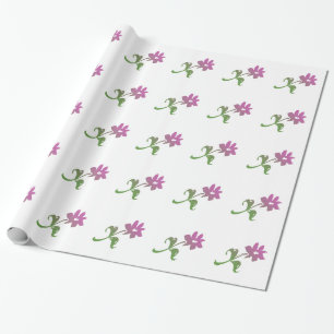 Simple Pink Flower Gift Wrap
