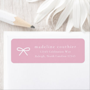 Simple Pink Girls Baby Shower Return Address Label