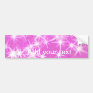 Simple pink glitter sparkle stars add your text  t bumper sticker