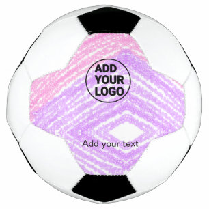 Simple pink glitter texture sparkle add logo text soccer ball