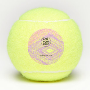 Simple pink glitter texture sparkle add logo text tennis balls