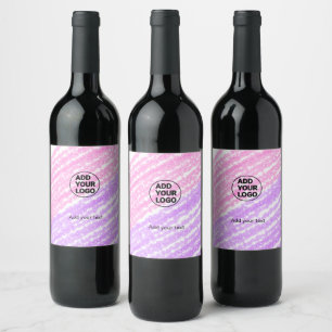 Simple pink glitter texture sparkle add logo text wine label