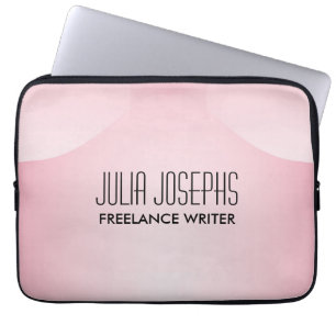 Simple pink gradient geometric laptop sleeve