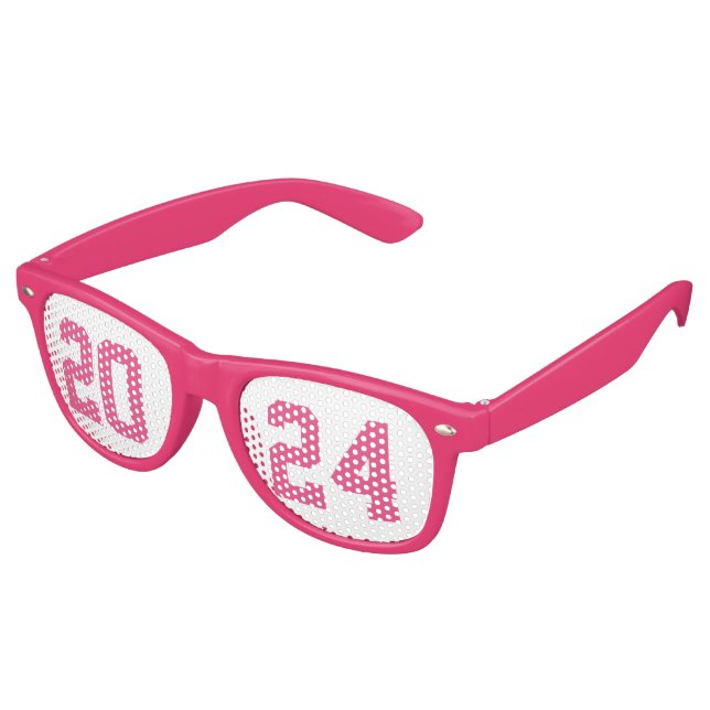 Simple Pink Graduation 2025 Party Retro Sunglasses (Angled)