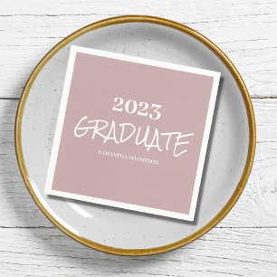 Simple Pink Graduation Paper Napkin