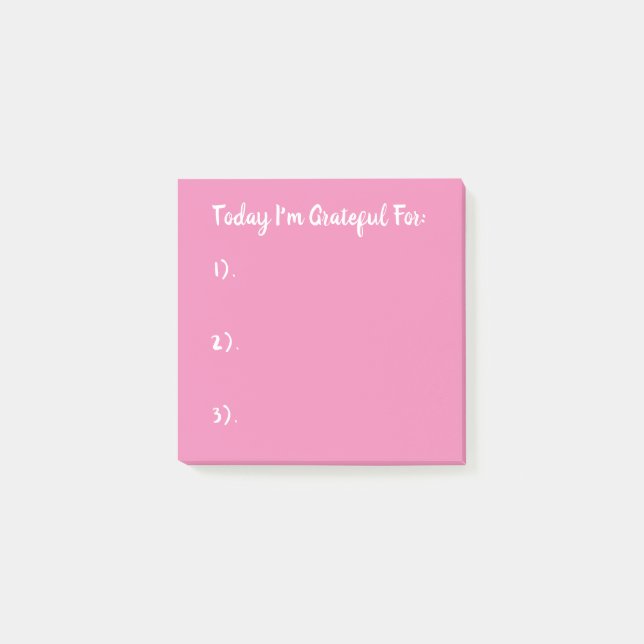 Simple Pink Gratitude Post-it Notes (Front)