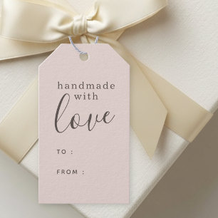 Simple Pink Handmade with Love Gift Tags