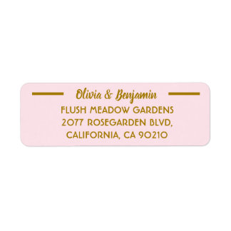 Simple Pink Handwritten Script Wedding Address Return Address Label