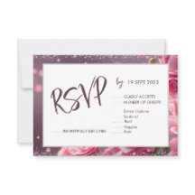 Simple Pink Handwritten Script Wedding RSVP 