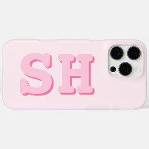 Simple Pink Initial Monogram iPhone 16 Pro Max Case