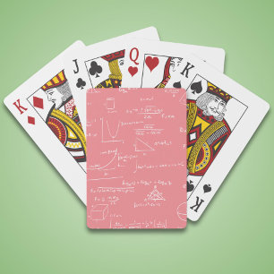 Simple Pink Math Equations Formulas Playing Cards