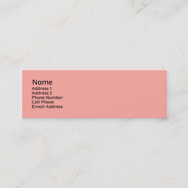 simple pink mini business card (Front)