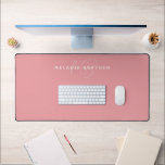 Simple Pink Minimalist Monogram Office Desk Mat<br><div class="desc">Simple Pink Minimalist Monogram Office Desk Mat</div>