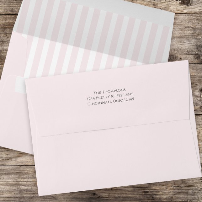 Simple Pink Minimalist Stripes Striped Minimal Envelope (Creator Uploaded)