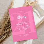 Simple Pink Modern 21st Birthday Invitation<br><div class="desc">A simple modern 21st birthday invitation featuring elegant calligraphy script typography and minimalist design in pink and white colour.</div>