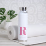 Simple Pink Modern Monogram Water Bottle<br><div class="desc">Simple Modern Initial Monogram Water Bottle. Create your own personalised bottle with custom initial name.</div>