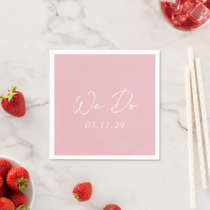 Simple Pink Modern Wedding Napkin