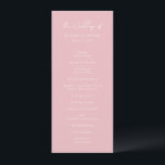 Simple Pink Modern Wedding Program<br><div class="desc">Elegant wedding program featuring a simple and minimal layout with "The Wedding of" in a contemporary script typography.  A classic design with a modern touch.</div>